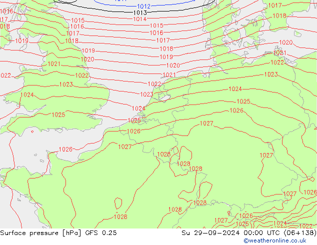 GFS 0.25: Dom 29.09.2024 00 UTC