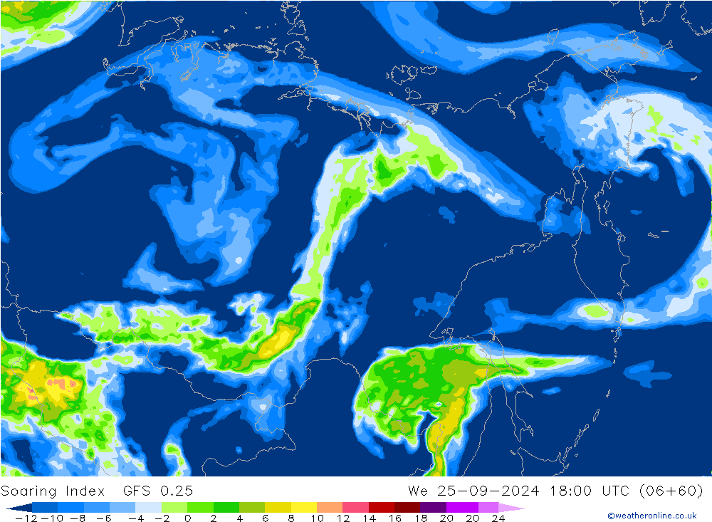 Soaring Index GFS 0.25 St 25.09.2024 18 UTC