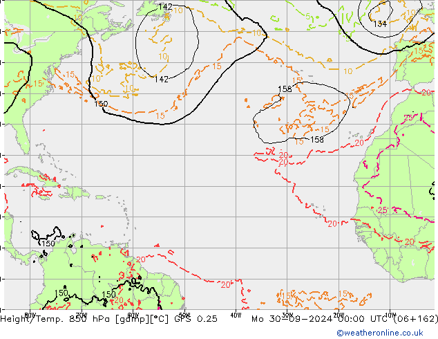 Z500/Rain (+SLP)/Z850 GFS 0.25 pon. 30.09.2024 00 UTC