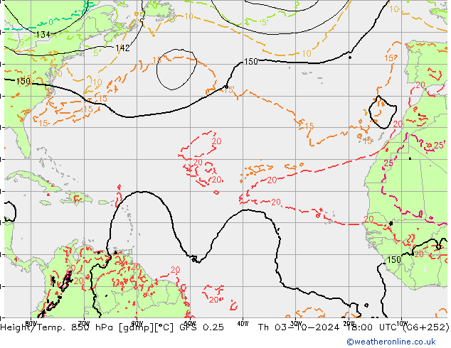 Z500/Rain (+SLP)/Z850 GFS 0.25 jue 03.10.2024 18 UTC