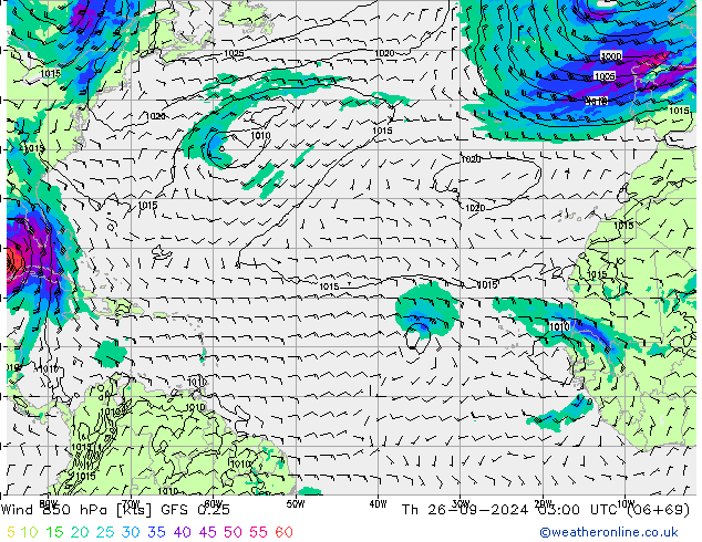 Rüzgar 850 hPa GFS 0.25 Per 26.09.2024 03 UTC