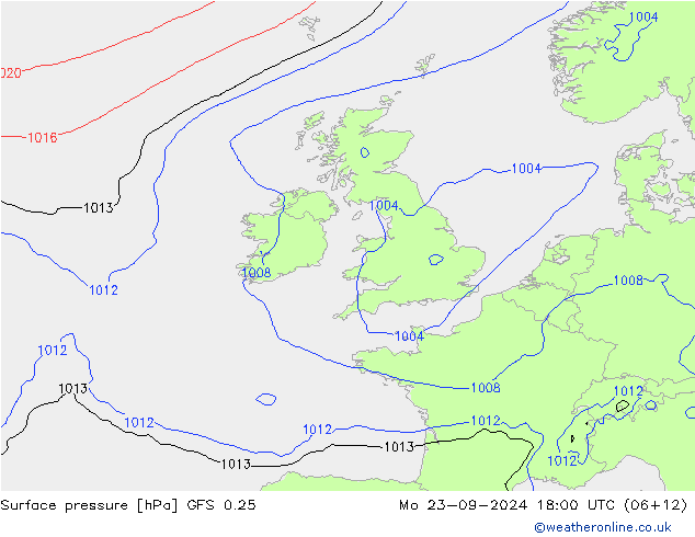 GFS 0.25: Seg 23.09.2024 18 UTC