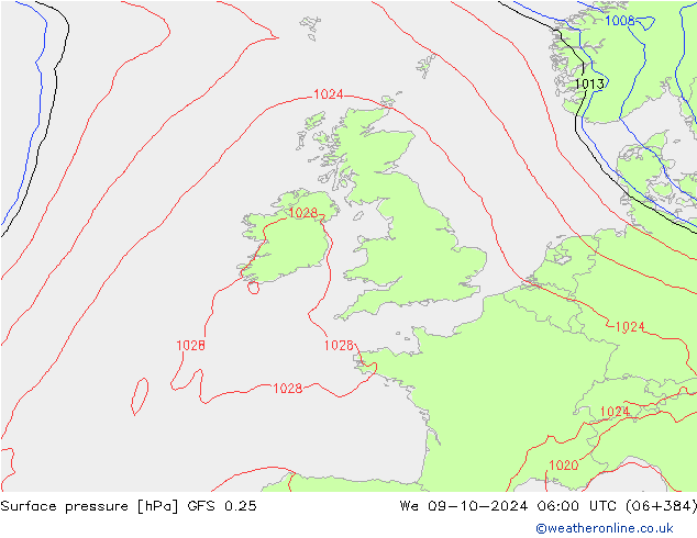 GFS 0.25: Qua 09.10.2024 06 UTC