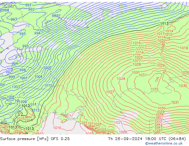 GFS 0.25: jeu 26.09.2024 18 UTC