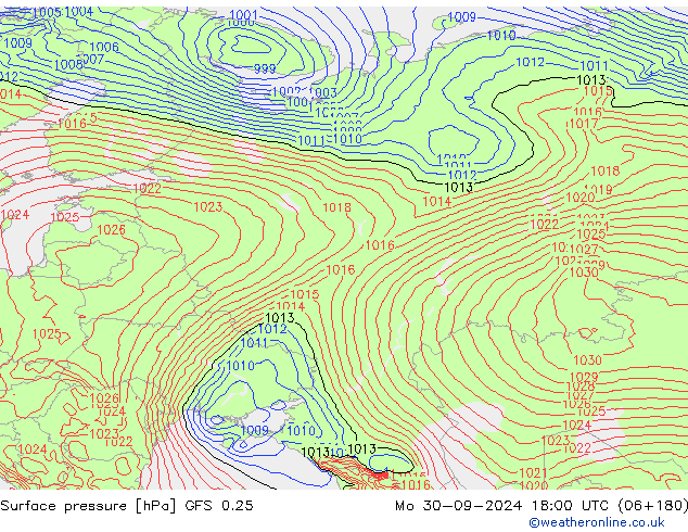 GFS 0.25: пн 30.09.2024 18 UTC