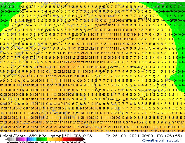 Z500/Rain (+SLP)/Z850 GFS 0.25 Qui 26.09.2024 00 UTC