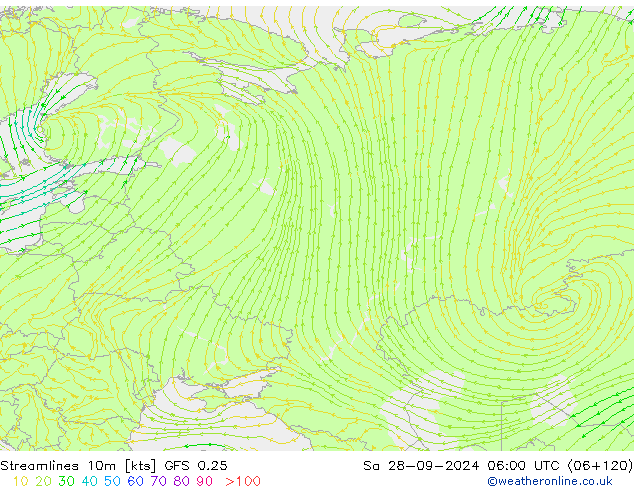 ветер 10m GFS 0.25 сб 28.09.2024 06 UTC