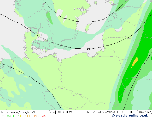 Jet stream/Height 300 hPa GFS 0.25 Po 30.09.2024 00 UTC