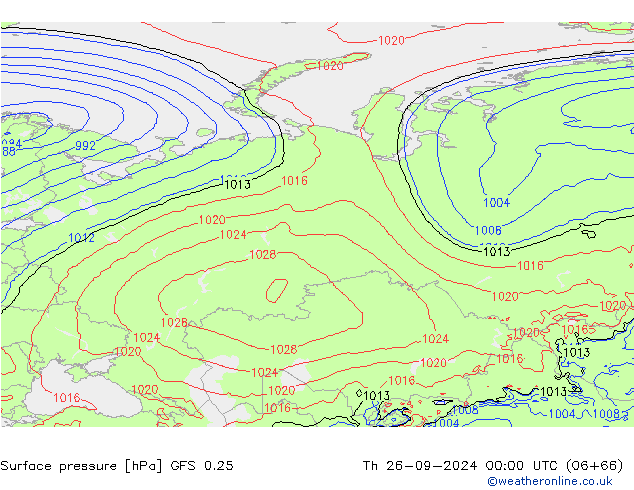 GFS 0.25: Čt 26.09.2024 00 UTC