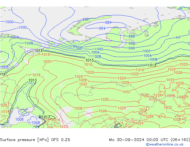 GFS 0.25: Mo 30.09.2024 00 UTC