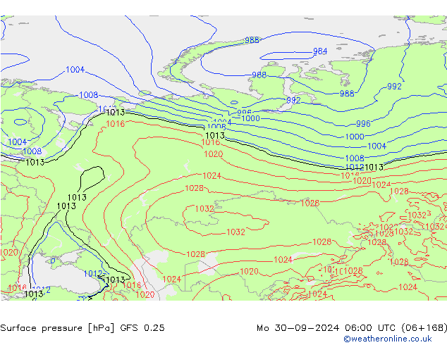 GFS 0.25: Seg 30.09.2024 06 UTC