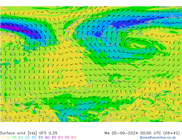  10 m GFS 0.25  25.09.2024 00 UTC