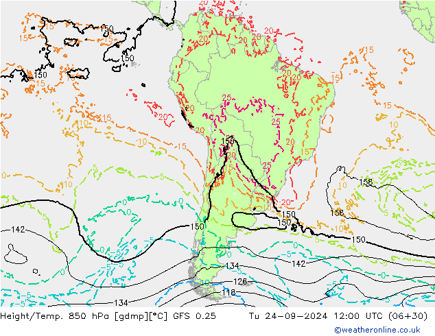 Z500/Rain (+SLP)/Z850 GFS 0.25 mar 24.09.2024 12 UTC