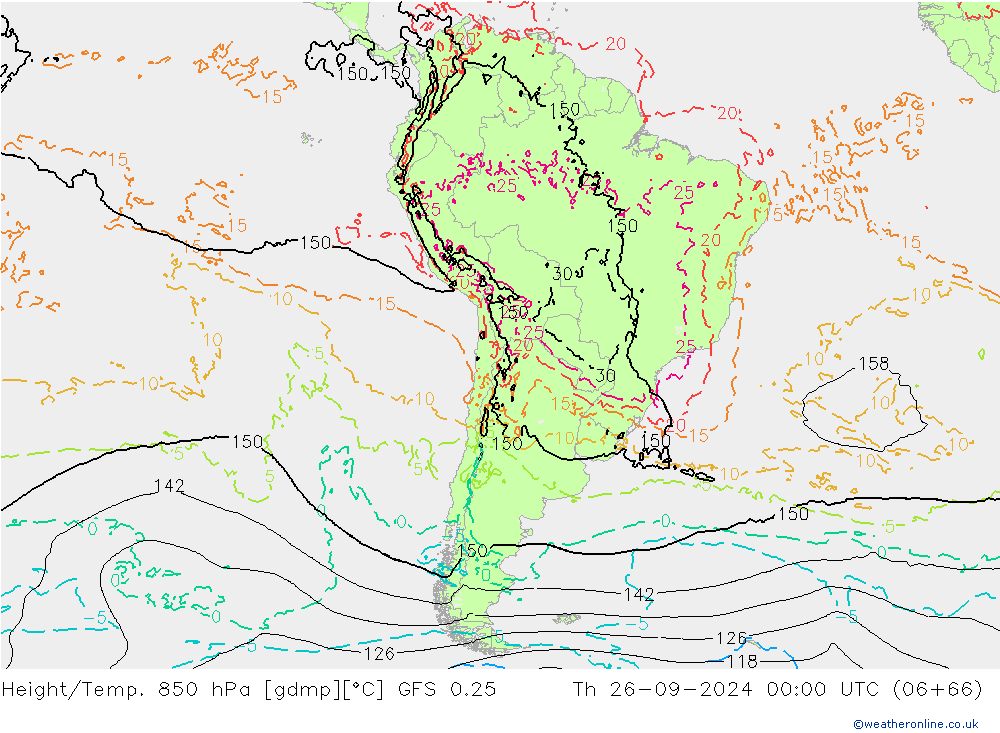 Z500/Rain (+SLP)/Z850 GFS 0.25 jeu 26.09.2024 00 UTC