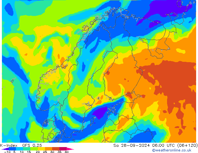 K-Index GFS 0.25 sáb 28.09.2024 06 UTC