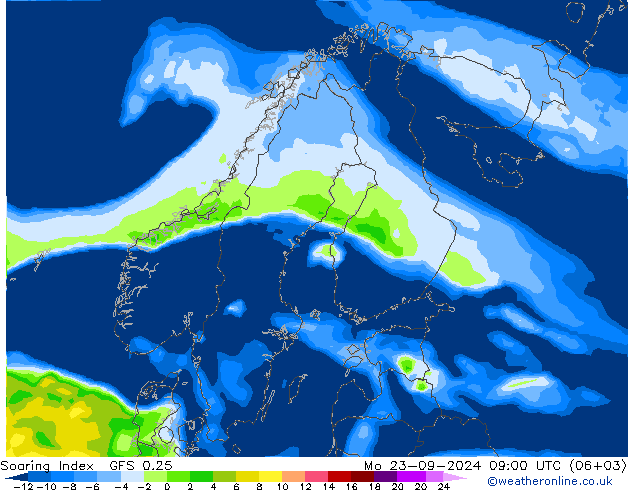 Soaring Index GFS 0.25 lun 23.09.2024 09 UTC