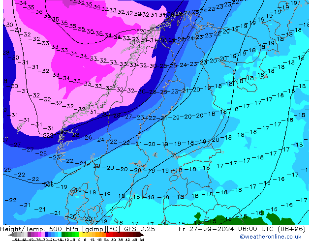 GFS 0.25: ven 27.09.2024 06 UTC