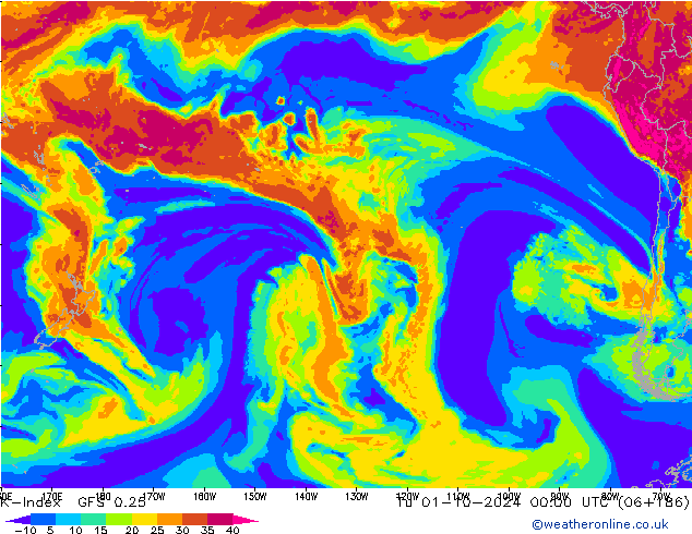 K-Index GFS 0.25 mar 01.10.2024 00 UTC