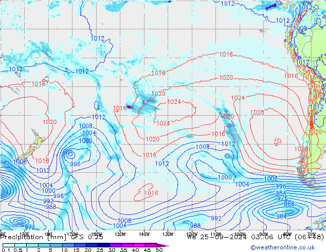 Precipitation GFS 0.25 We 25.09.2024 06 UTC