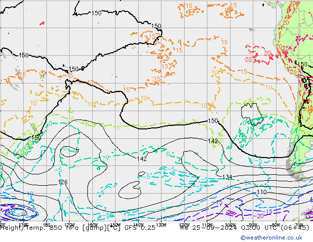 Z500/Rain (+SLP)/Z850 GFS 0.25 mer 25.09.2024 03 UTC