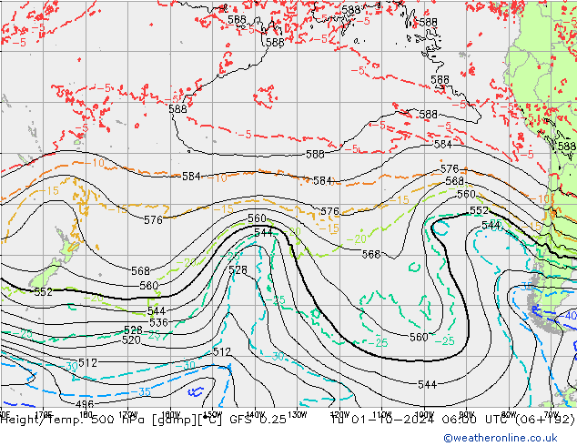 Z500/Rain (+SLP)/Z850 GFS 0.25 mar 01.10.2024 06 UTC