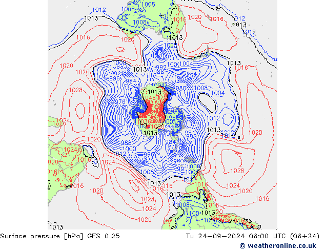 pressão do solo GFS 0.25 Ter 24.09.2024 06 UTC