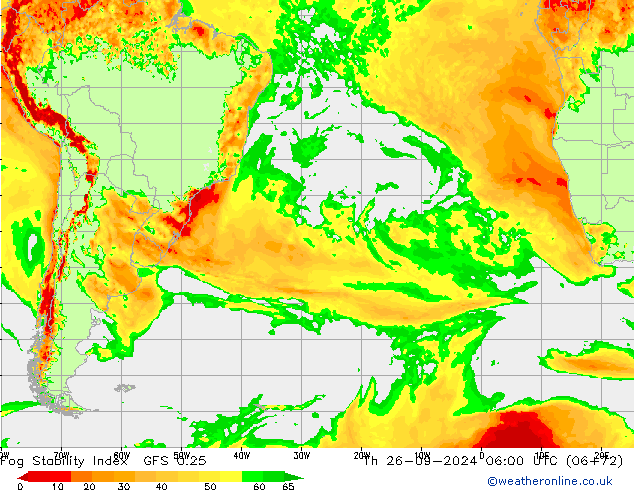 Fog Stability Index GFS 0.25 Th 26.09.2024 06 UTC