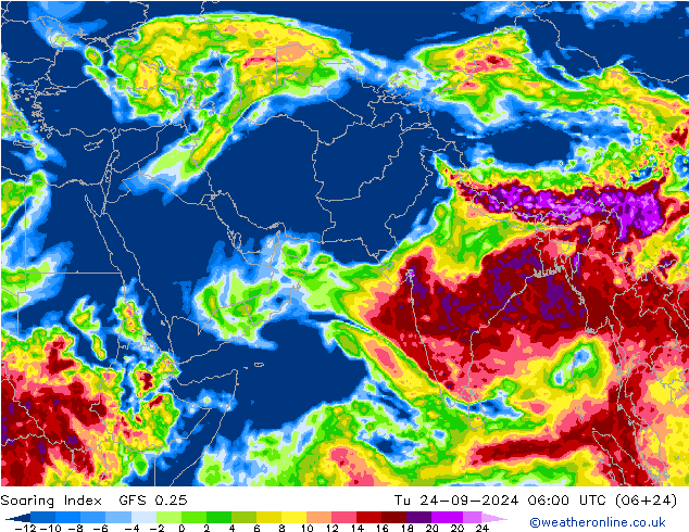 Soaring Index GFS 0.25 Tu 24.09.2024 06 UTC