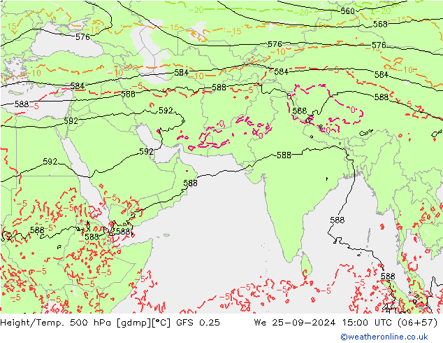 Z500/Rain (+SLP)/Z850 GFS 0.25 ср 25.09.2024 15 UTC