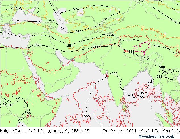 GFS 0.25: mer 02.10.2024 06 UTC