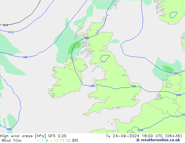 High wind areas GFS 0.25 Tu 24.09.2024 18 UTC