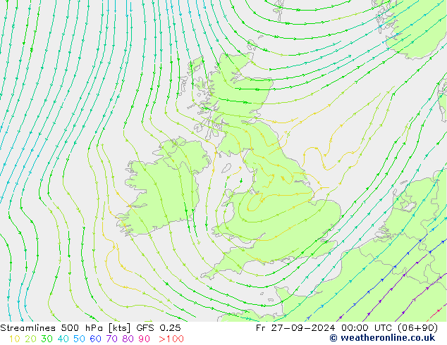  500 hPa GFS 0.25  27.09.2024 00 UTC