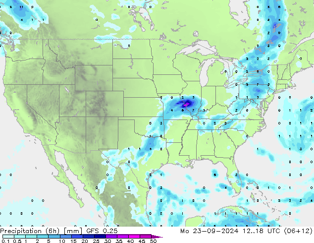 Z500/Yağmur (+YB)/Z850 GFS 0.25 Pzt 23.09.2024 18 UTC