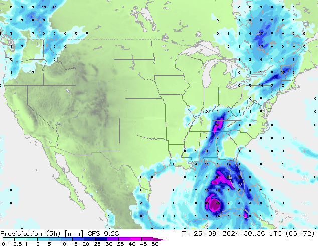 Z500/Regen(+SLP)/Z850 GFS 0.25 do 26.09.2024 06 UTC