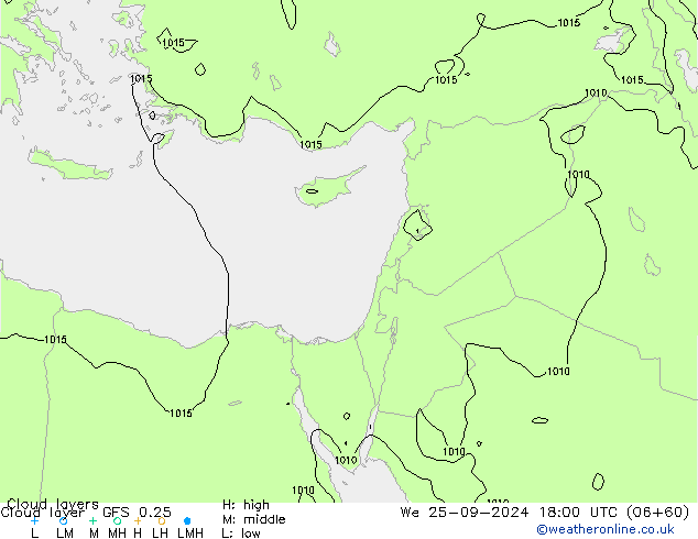 Cloud layer GFS 0.25 We 25.09.2024 18 UTC