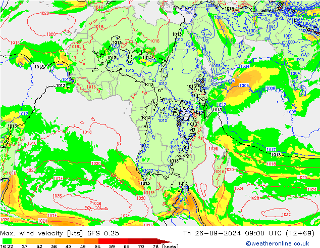 Max. wind velocity GFS 0.25 Th 26.09.2024 09 UTC