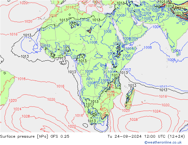 GFS 0.25: Ter 24.09.2024 12 UTC