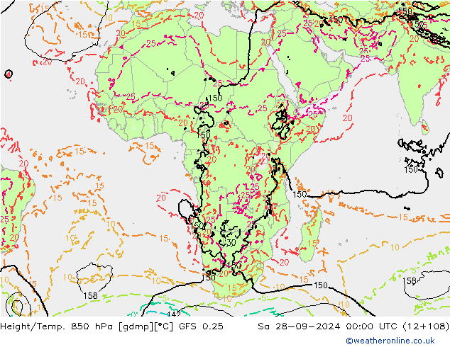 Z500/Rain (+SLP)/Z850 GFS 0.25  28.09.2024 00 UTC