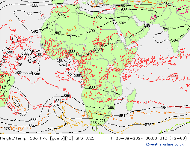 Z500/Rain (+SLP)/Z850 GFS 0.25 чт 26.09.2024 00 UTC