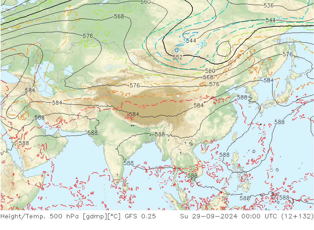 Z500/Rain (+SLP)/Z850 GFS 0.25 Su 29.09.2024 00 UTC