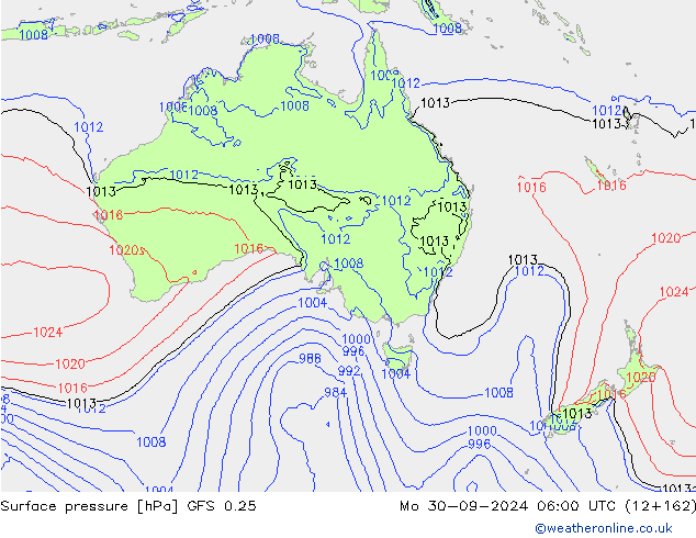 GFS 0.25: Seg 30.09.2024 06 UTC