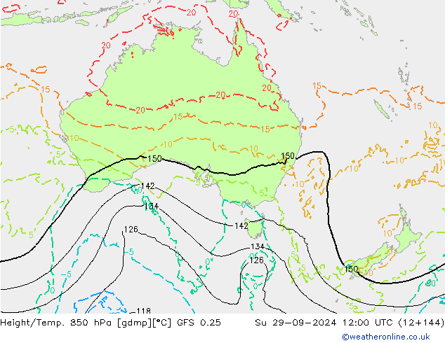 Z500/Rain (+SLP)/Z850 GFS 0.25 nie. 29.09.2024 12 UTC