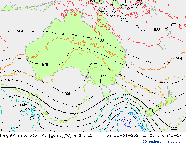 Z500/Regen(+SLP)/Z850 GFS 0.25 wo 25.09.2024 21 UTC