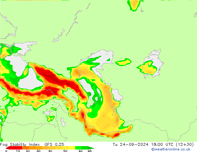 Fog Stability Index GFS 0.25 mar 24.09.2024 18 UTC