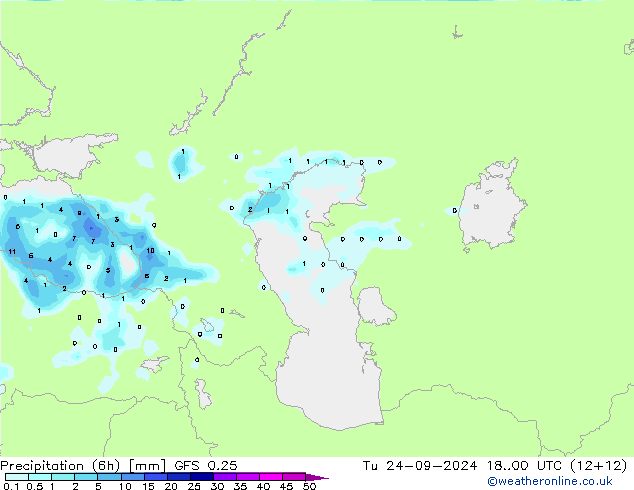 Z500/Regen(+SLP)/Z850 GFS 0.25 di 24.09.2024 00 UTC