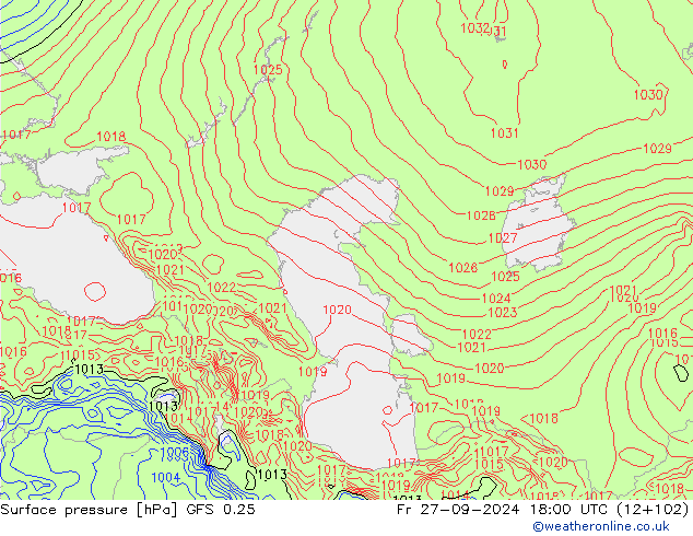 GFS 0.25: Sex 27.09.2024 18 UTC