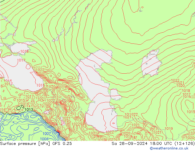 Surface pressure GFS 0.25 Sa 28.09.2024 18 UTC