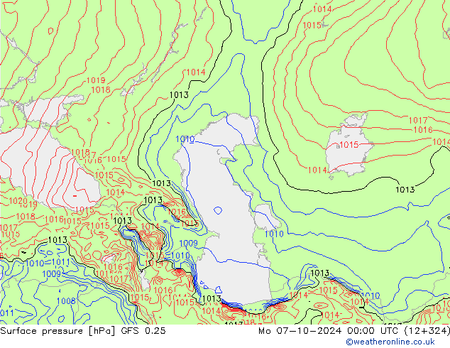 GFS 0.25: Seg 07.10.2024 00 UTC