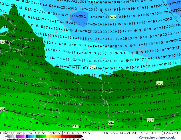 Z500/Rain (+SLP)/Z850 GFS 0.25 Th 26.09.2024 12 UTC