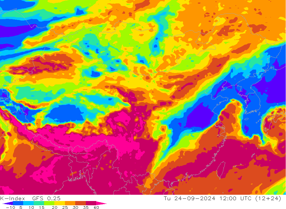 K-Index GFS 0.25 Di 24.09.2024 12 UTC